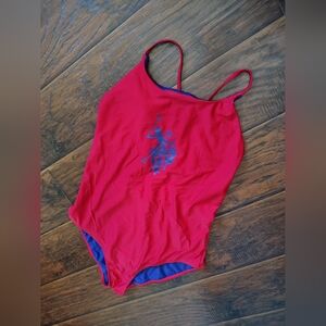 U.S. Polo Assn. Red and Blue Women's One Piece Swimsuit